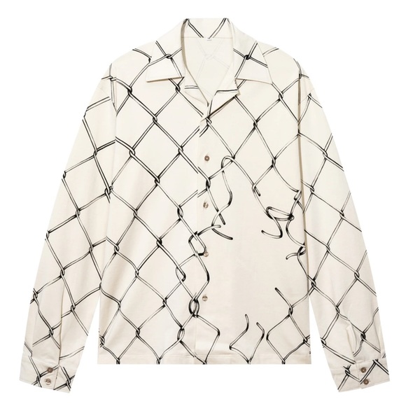 NEVERMIND Other - NEVERMIND Broken Fence Camp Collar Long Sleeve Shirt